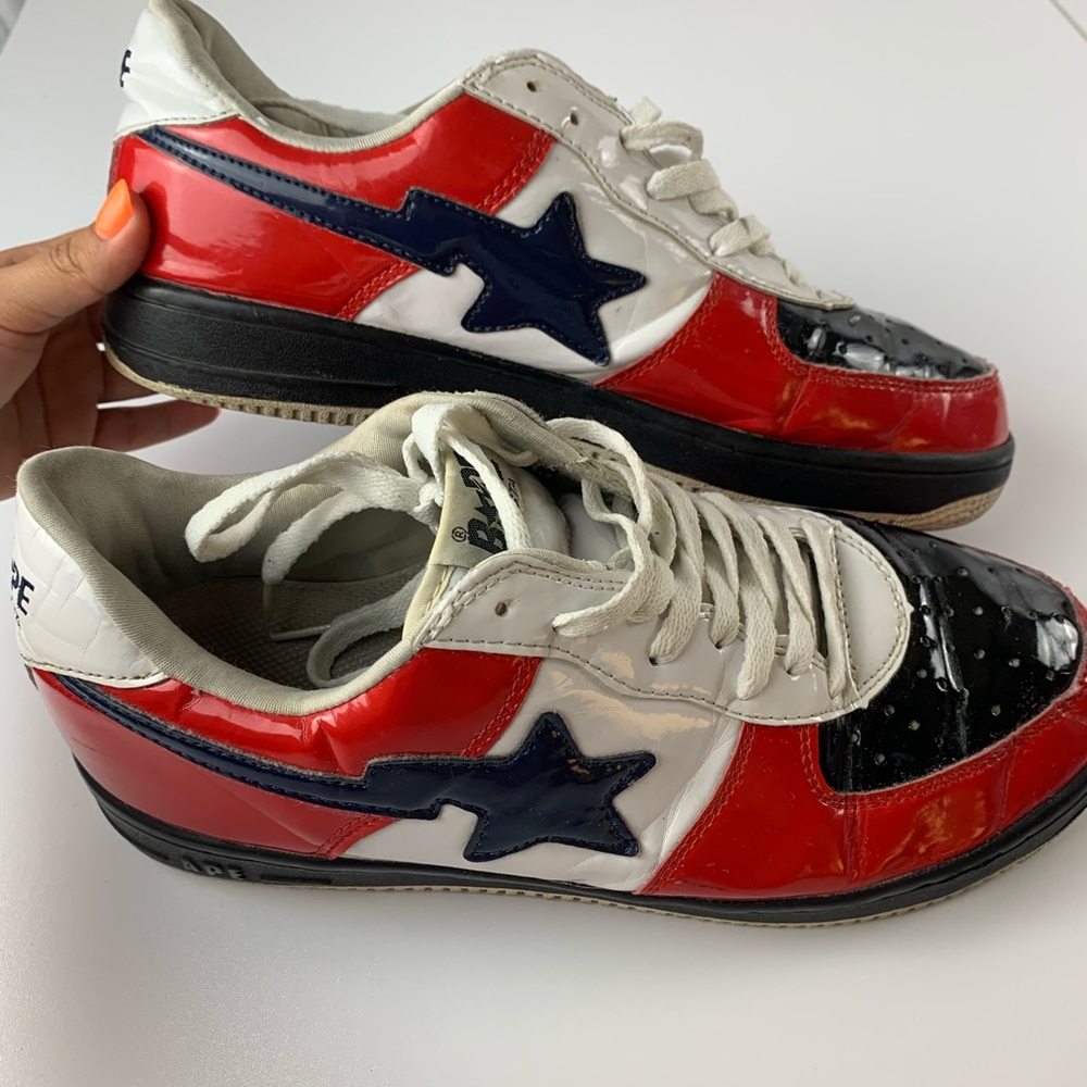 Red, white and blue bapesta